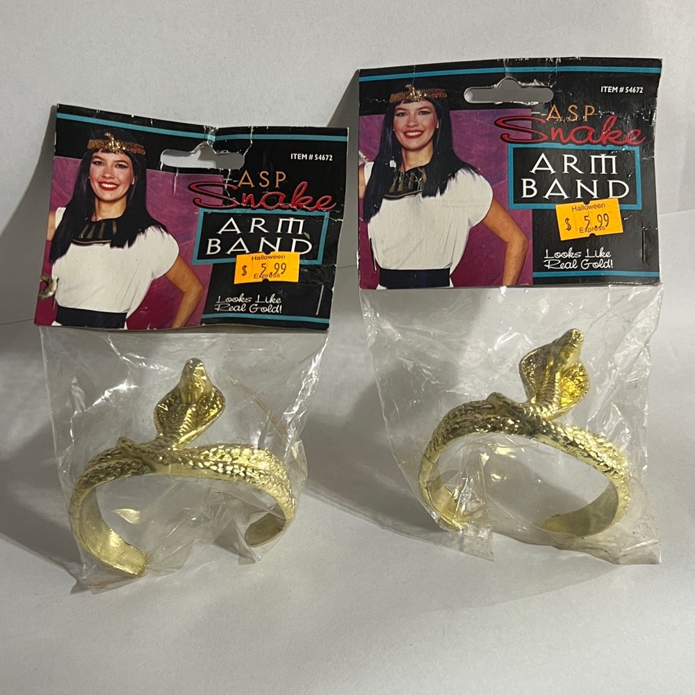 Set of 2 pcs. (2-separate bags as shown) ASP Snake Arm Band Gold Bracelet
